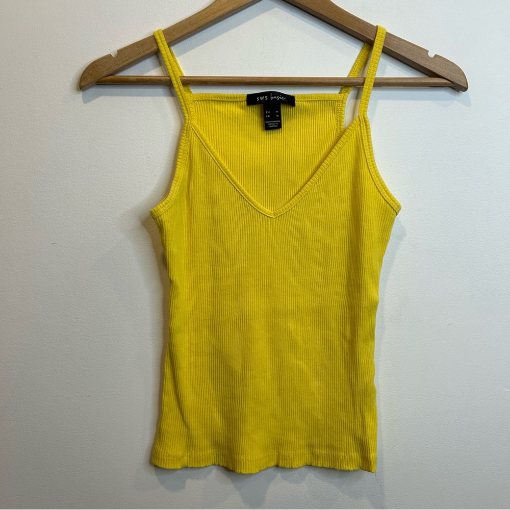 ☀️ 3/$15 SWS Basic Yellow Ribbed Stretch Tank Top